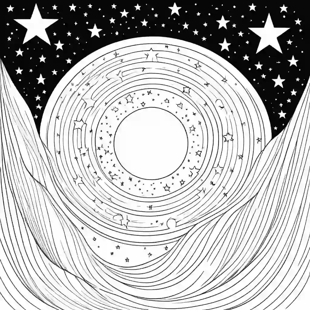 Starry night coloring pages